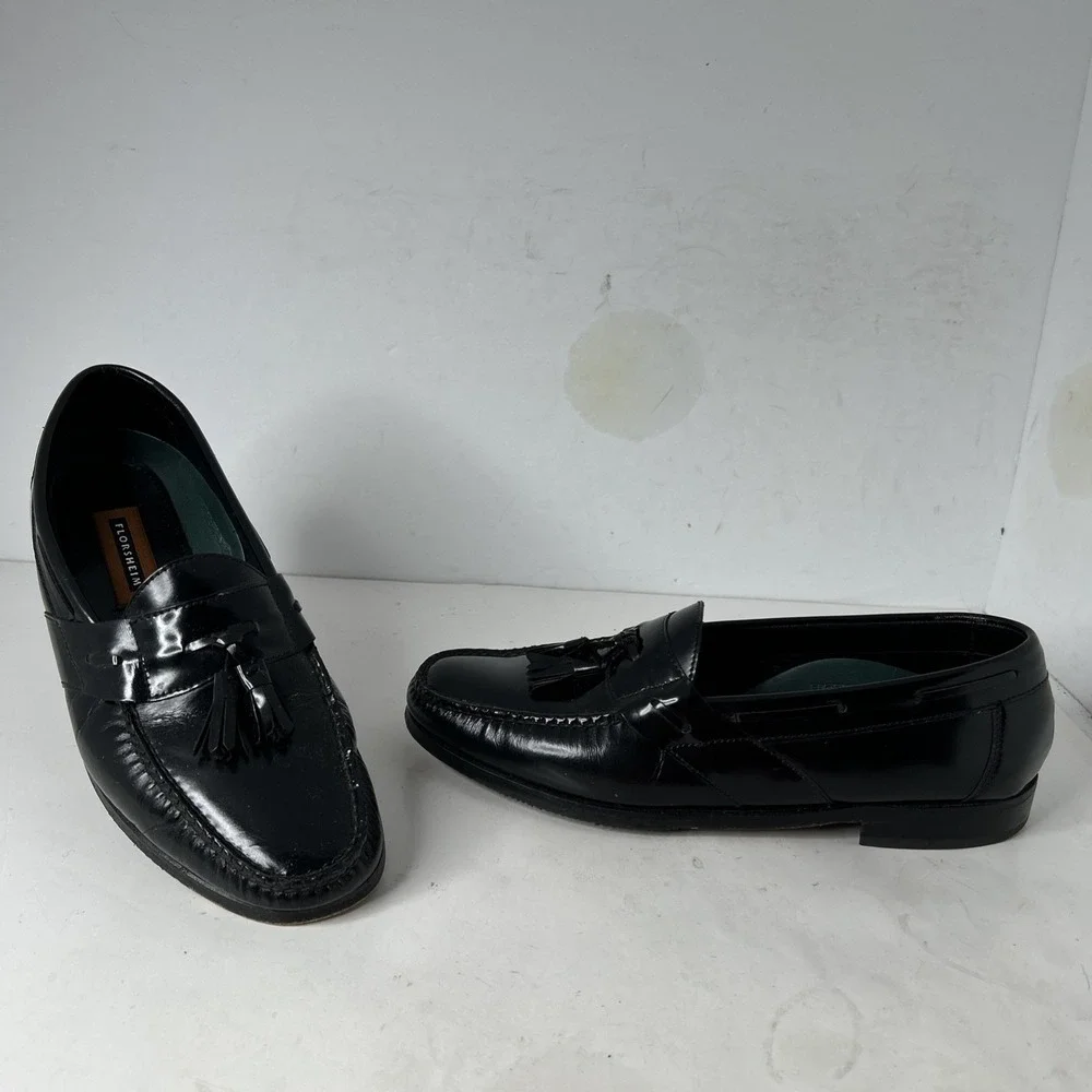 Florsheim‎ Mens Dress Shoes Brown/Black Leather Loafers Tassel Size 11